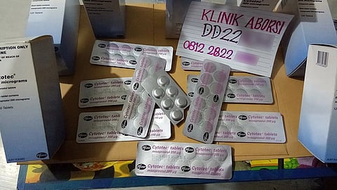 Many strips of Cytotec Misoprostol tablets.
