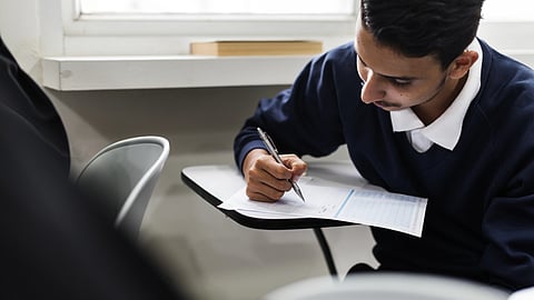 A student appearing for an exam.