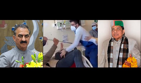 Collage of the IGMC Shimla Assault, Sukhvinder Singh Sukhu and Dhani Ram Shandil