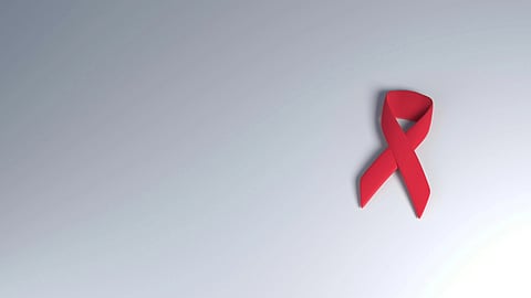 An image of a red ribbon on a white background.