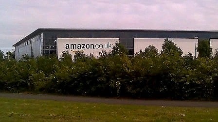 A warehouse of Amazon UK.