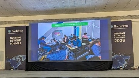 Presentation on stage by BorderPlus