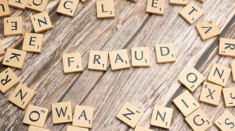 Letters spelling fraud.