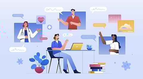 Online conference with doctors via video call