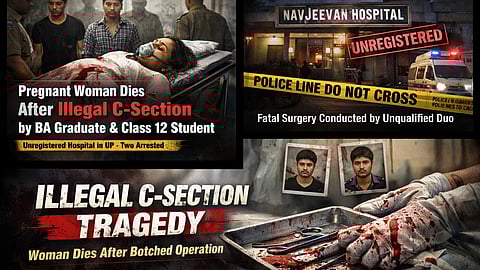 Depiction of Woman Dying After Illegal C-Section by Fake Doctor in UP 