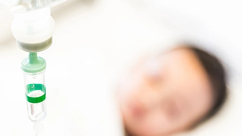 Selective focus point saline iv drip for patient