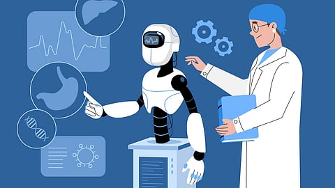 Hand drawn ai healthcare illustration