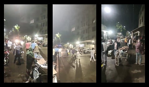 Image showing the fire that broke out in the hospital ward. 