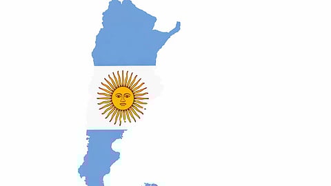 A flag of Argentina.