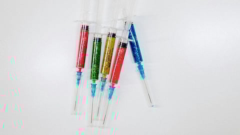 4 colorful injections.