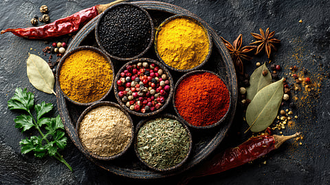 Vibrant assortment of aromatic spices