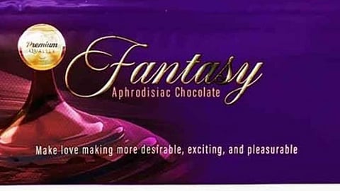 A purple coloured chocolate wrapper.