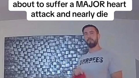 Mario in a video on his instagram, text on screen.