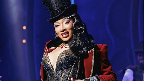 Megan performing during the Moulin Rouge Broadway musical. 
