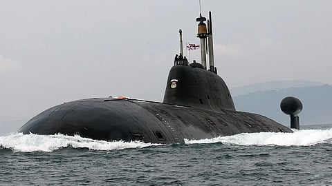 Indian Navy nuclear submarine surfaced at sea, representative image for article on health effects of submarine service