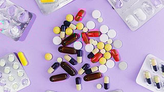 Different colored pills.