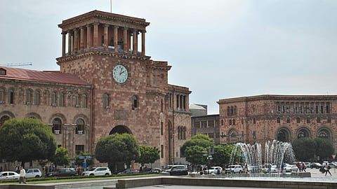 Clock tower in Armenia.