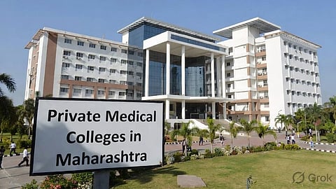A college building with board Private Medical Colleges in Maharashtra.