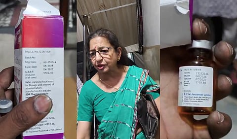 Price difference in the medicine carton and the injection bottle is shown along with the doctor associated with controversy.