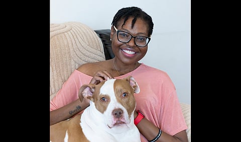 Jasmine Jones with her dog