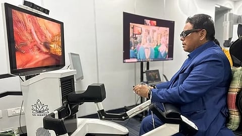 Dr. Sudhir Srivastava performs the world’s longest robotic heart surgery across 20,000 km between Guyana and India using the SSi Mantra system.