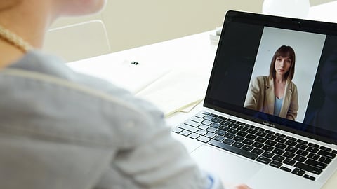 Online therapy throgh laptop.