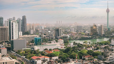 Columbo city with trees and buildings.