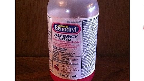Benadryl syrup bottle.