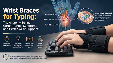Hands with Wrist Braces typing