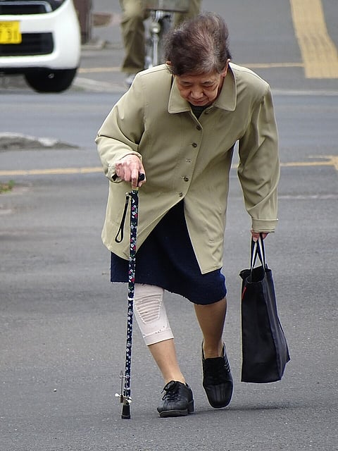 Elderly Woman in Street - Sapporo - Hokkaido - Japan
