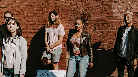 A diverse group of young people.
