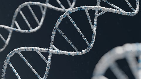 DNA double helix representing genomic diagnostics and precision medicine