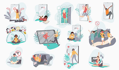 Practicing digital detox and doing alternate activities such as yoga, reading, walking, tracking, spending time with family in nature etc., can be beneficial to one's mental and physical well-being. 