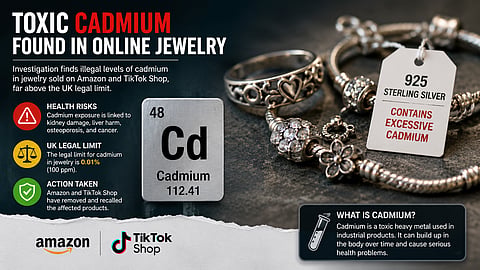 Excessive cadmium levels in some jewelry sold through Amazon and TikTok Shop