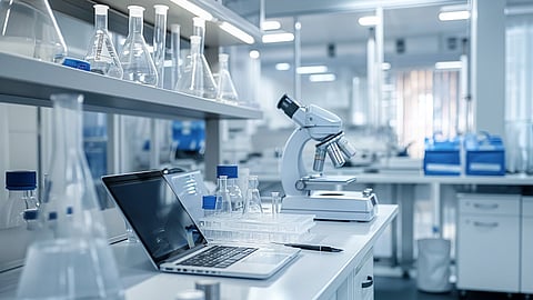 Modern laboratory with scientific equipment used for immunology and infectious disease research.