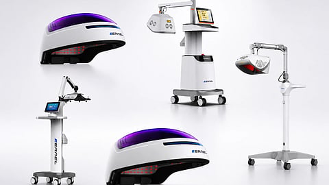 Different red light therapy hair devices.