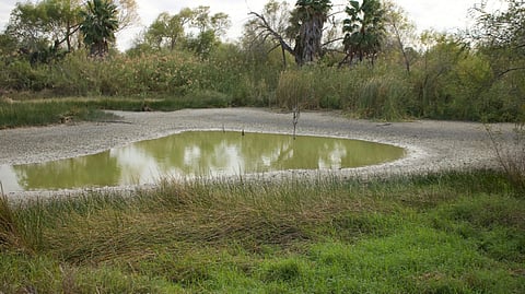 A water body that seems clean but may have harmful germs that can lead to illness.