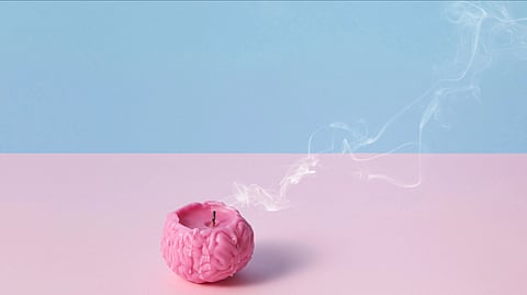 a brain shaped candle 