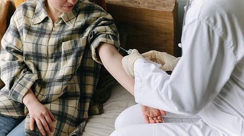 A drug being injected into a patient
