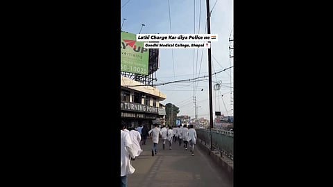 Bhopal intern doctors running from police.
