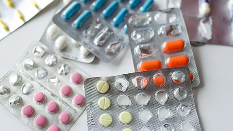 Medicines and pills strips.