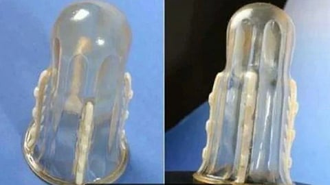 Anti rape condom with razor like teeth.