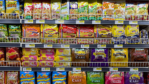 Storage containing packaged food.