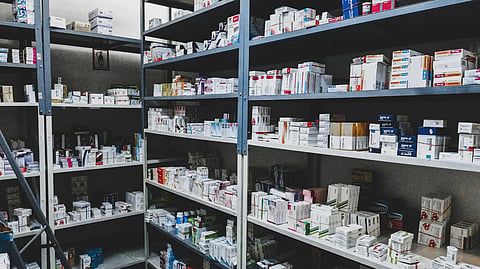 A warehouse storing multiple pharmaceutical drugs