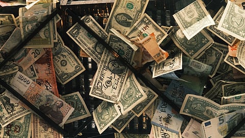 Pile of dollar bills