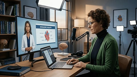 woman working on a computer