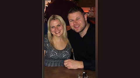 Lois Kinder with her husband, one year ago