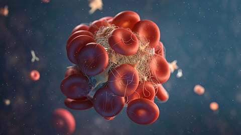 Red blood cells attaching a foreign component