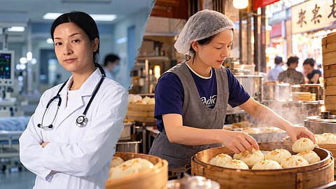 Middle-aged Chinese female doctor making a dramatic career transition