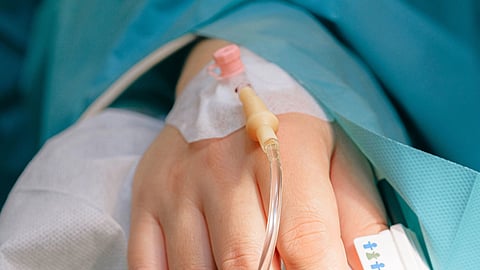 patient with IV line